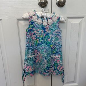 Lilly Pulitzer Blue and Pink Floral Kids Dress